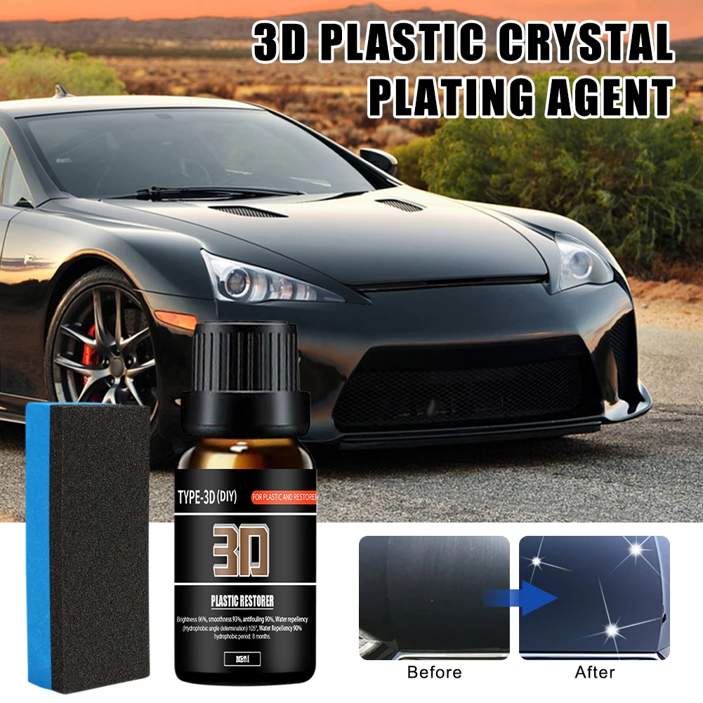 

30ml Car Plastic Restore Agent Wax Long-Lasting Plastic Retreading Agent Waterproof Auto Detailing Car Repair Polish Accessories