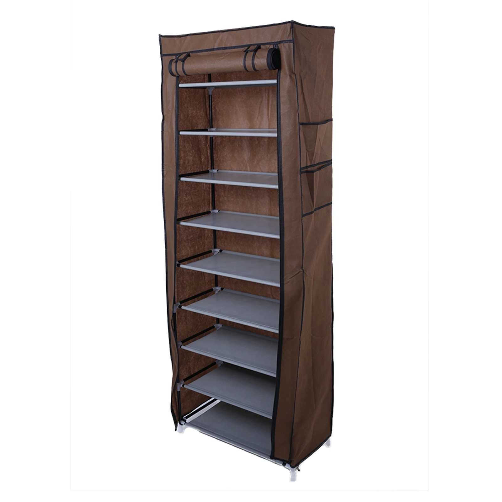 

【USA READY STOCK】 Fashionable Room-saving 9 Lattices Non-woven Fabric Shoe Rack Coffee