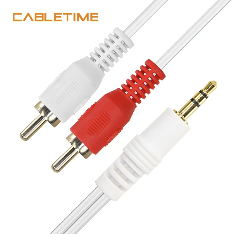 Кабель Aux CABLETIME со штекером 3 5 мм на штекер 2RCA стерео аудио сплиттер адаптер для
