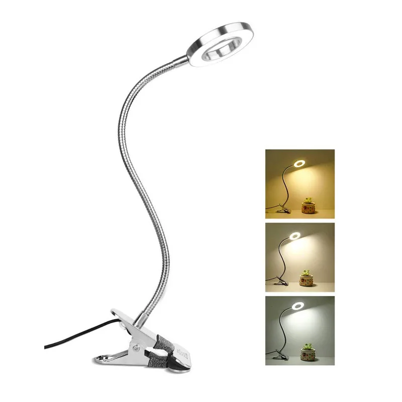 

Flexible 3000k 4000k 6000k 10 Levels Dimming LED Book Light USB Clip-on Eye Protection Bedroom Reading Lamp Make Up Lamp