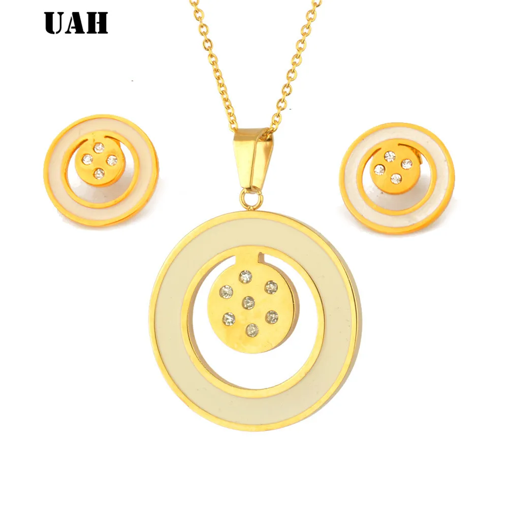 Ювелирный Комплект из колье и серёг, из нержавеющей стали 316L