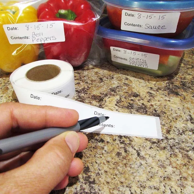 

1 Roll Removable Date Label DIY Stickers Kitchen Foods Storage Adhesive Paper