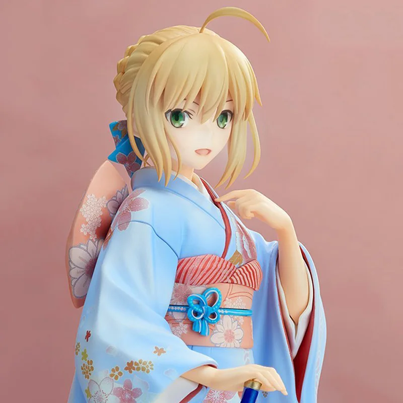

Japan Anime Toys Fate Stay Night Saber Kimono Action Figure PVC Toys Collection Anime Cartoon Model Toys Collectible Gift 25CM
