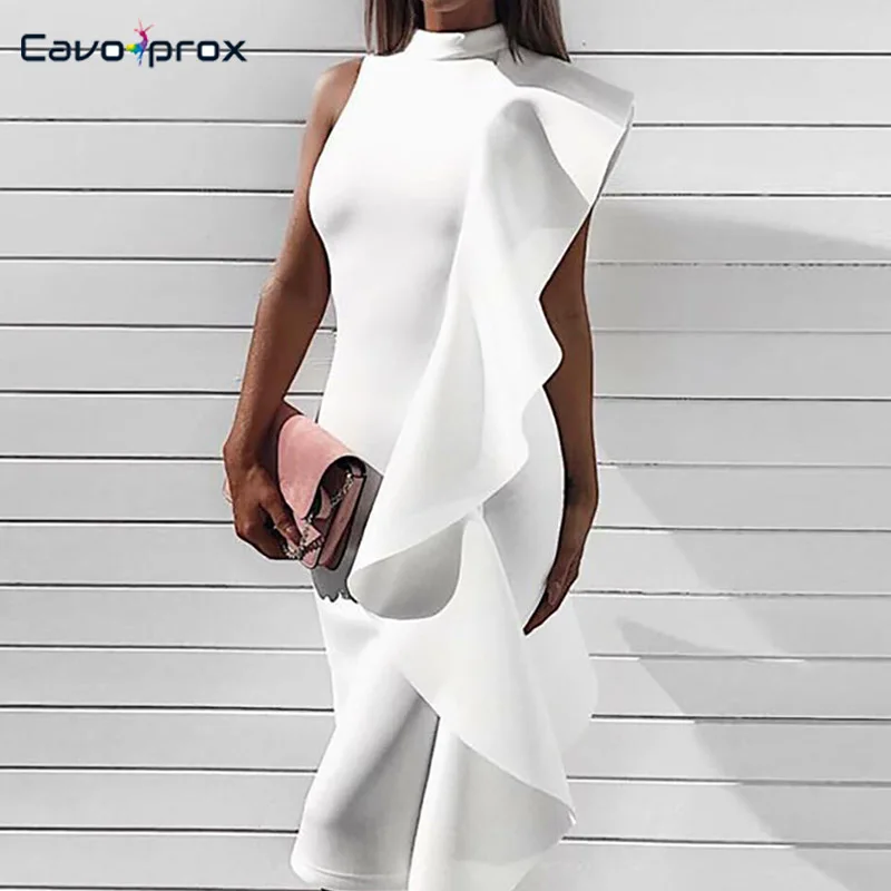 Женское стильное Плиссированное облегающее платье миди с лямкой на шее