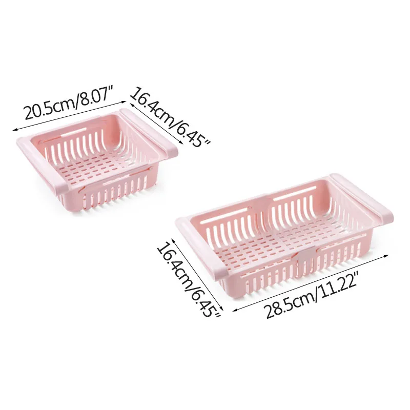 

1PC Adjustable Stretchable Fridge Organizer Drawer Basket Refrigerator Pull-out Drawers Fresh Spacer Layer Storage Rack