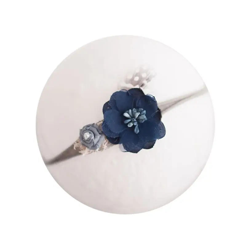 Повязка на голову детская с цветком реквизит для фотосессии новорожденных