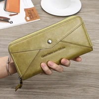 contacts women wallet genuine leather wallets long clutch large capacity female purse zipper card holder coin pocket clutch