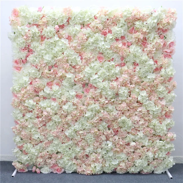 Blush pink Расширенный пользовательский градиент изменения цветок стеновая панель 3D фон Свадебная вечеринка в отеле события Декор пион роза искусственный цветок стены - Цвет: Blush pink