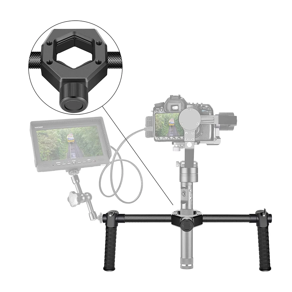 

Углеродное волокно двойная ручка держатель 25-45 мм для Zhiyun Crane 2 V2 M Feiyu G6 Plus A1000 A2000 MOZA Air Aircross карданный кронштейн