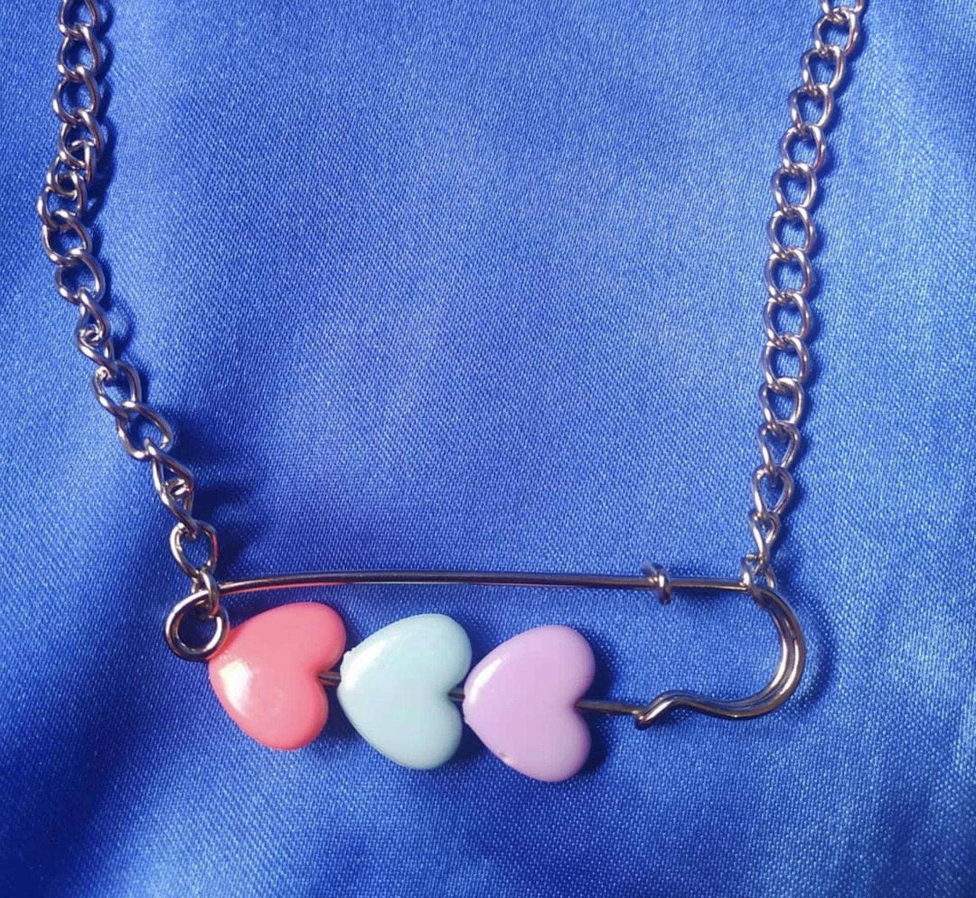 

Trendy Harajuku Style Pin Heart Necklace Jewelry Vintage Punk Silver Color Chain Statement Necklaces For Women Fashion Collares