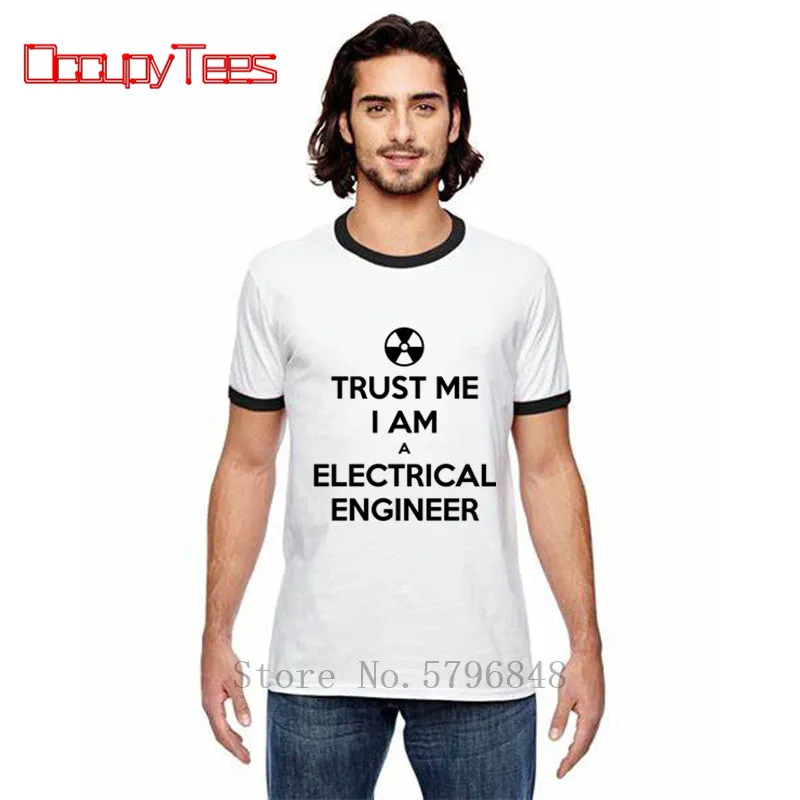 2020 популярная футболка 100% хлопок мужские топы Trust Me I Am an Engineer Geek Quote Tees High Street черно