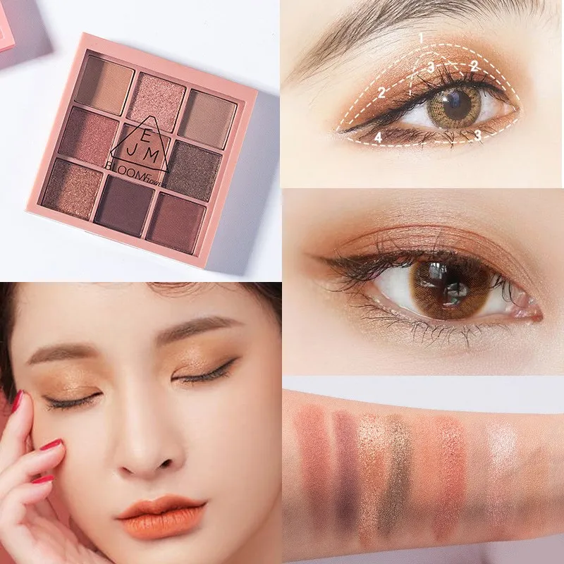 9 Color Nude Shining Eyeshadow Matte Makeup Glitter Pigment Smoky Eye Shadow Lasting-Effect Waterproof Cosmetics |