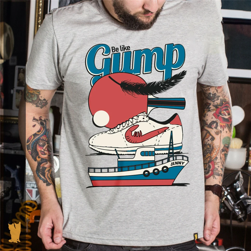 Форрест Gump футболка Серый Размер Cotton Хлопок Настроить Футболка|Мужские футболки|