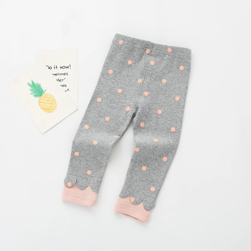 Теплые штаны YALOODE в горошек для маленьких девочек на весну и осень мягкие удобные