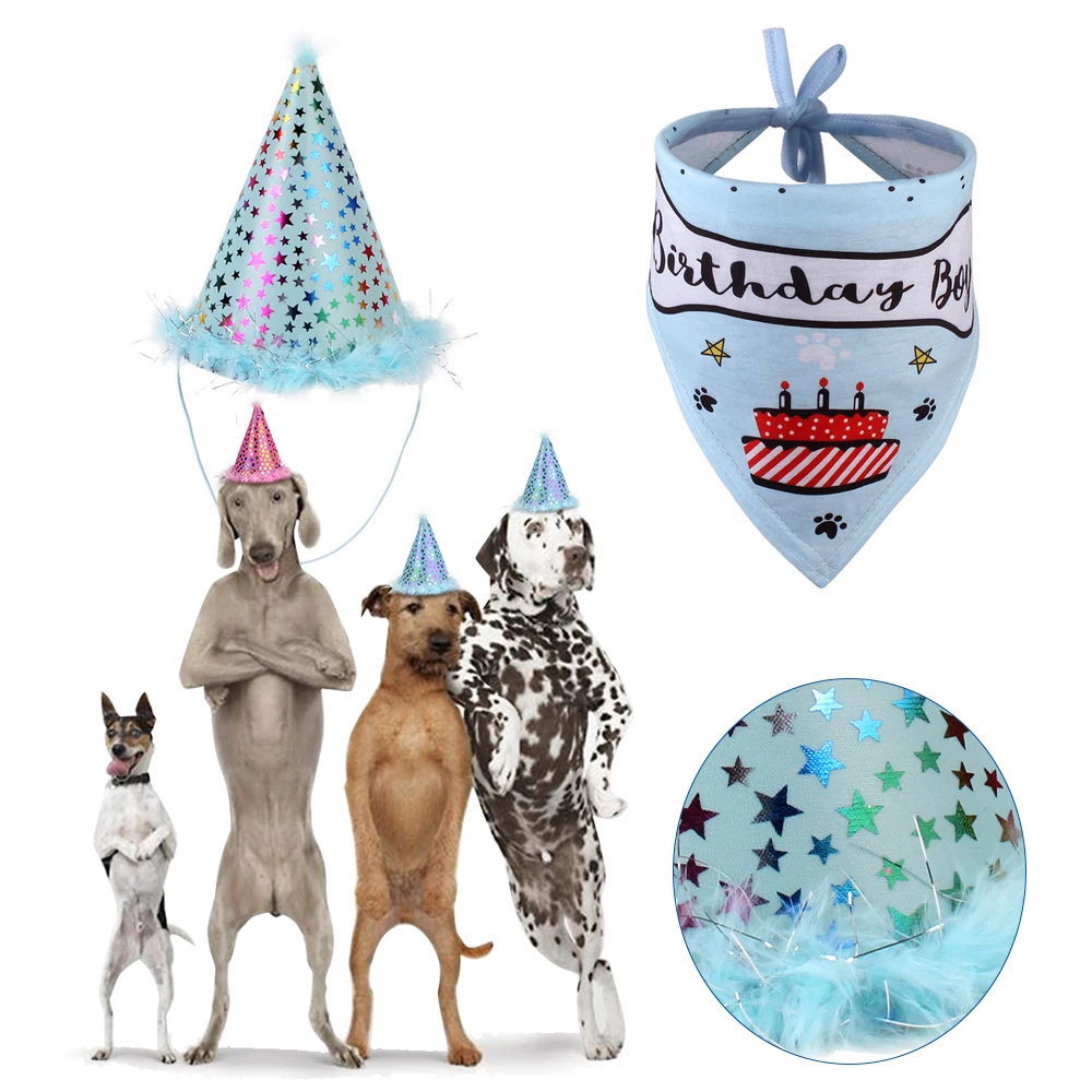 2 шт./компл. домашних животных на день рождения шляпа Корона со слюнявчиком кошек