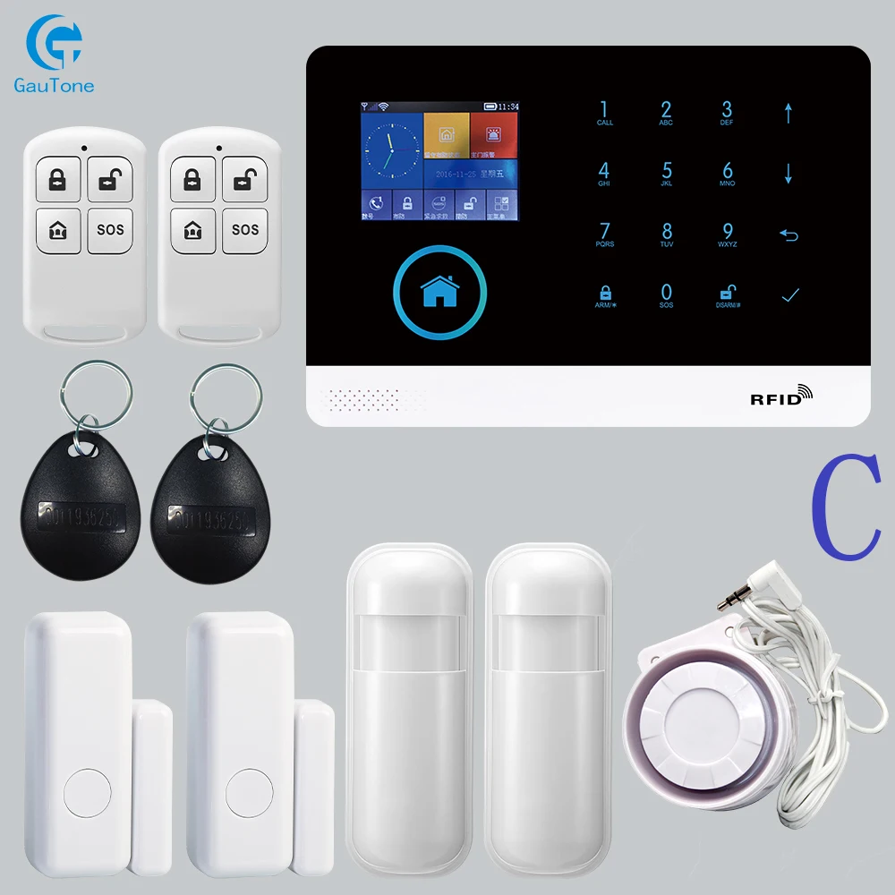 GT-018-PG-103-2G-C GT APP пульт дистанционного управления Аварийная панель переключаемая 8 языков беспроводная домашняя безопасность wifi GSM GPRS сигнализация Система RFID карта снятие с охраны - Цвет: GT-018-PG-103-2G-C