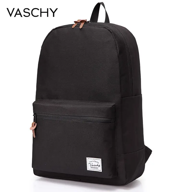 VASCHY  Men Travel Backpack Fashion Casual Teens School Bags Zipper Double Shoulder Satchel Fashion Back Pack Drop Ship