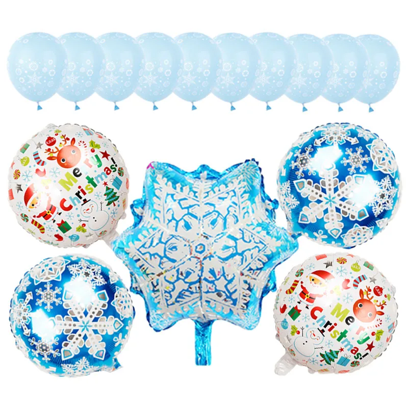 16 шт. Рождественские шары снежные хлопья новогодние воздушные шары navidad для украшения дома Санта Клаус Олень вечерние принадлежности игрушки