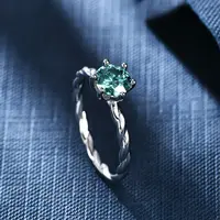 Captivating Green Moissanite Eternity Ring 2