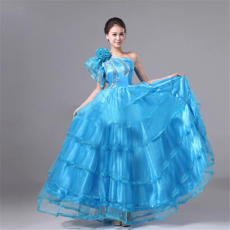 Классическая юбка фламенко Женский костюм для испанского танца платье