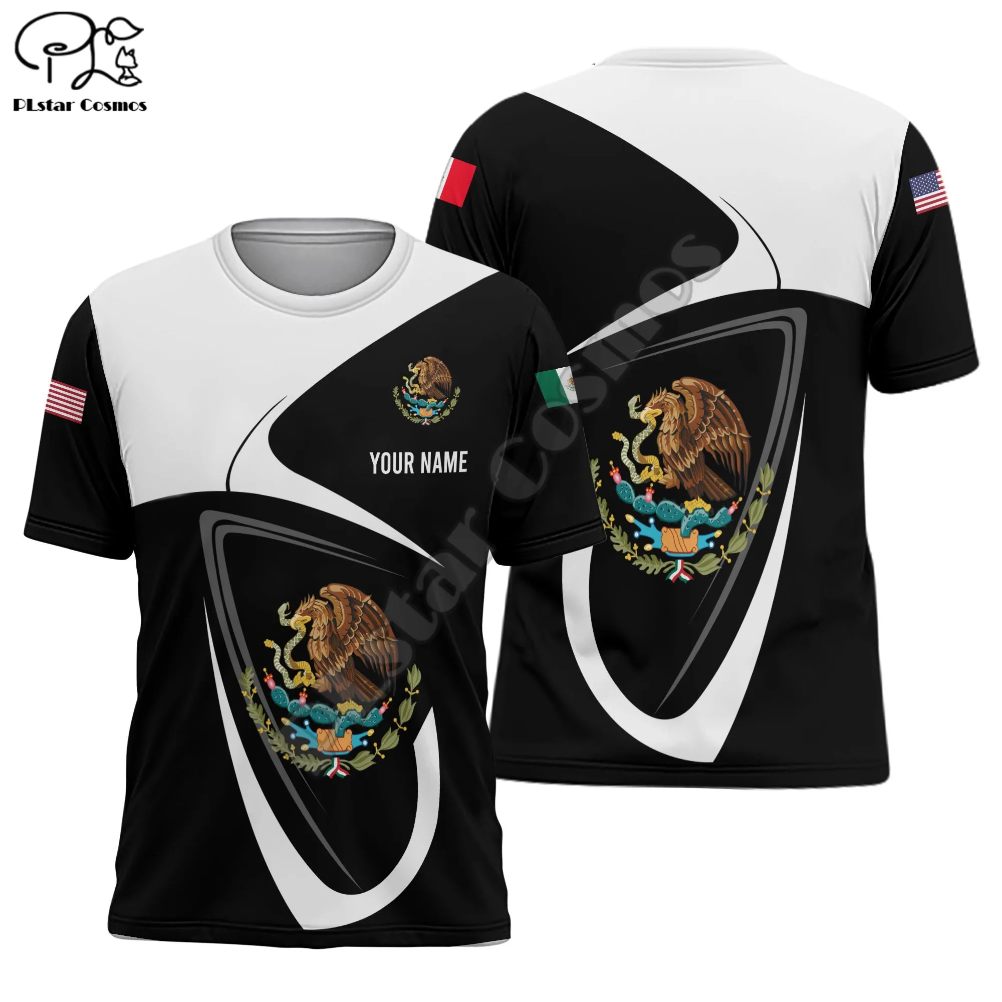 PLstar Cosmos emblema nacional de México bandera 3D verano impreso camisetas de manga corta Camiseta hombres/prendas de calle mujer Casual estilo-35