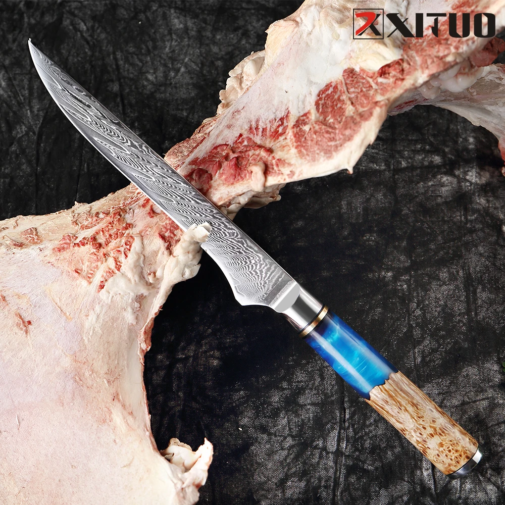 XITUO нож из дамасской стали VG10 для обвалки мясной шеф-повара мяса сырые филе лосося