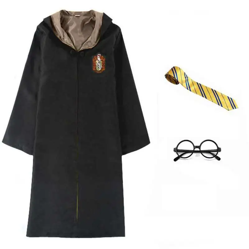 Robe Set 4 Gryffindor Hufflepuff Slytherin Ravenclaw костюм Гермионы Грейнджер Косплей халат юбка очки Униформа костюм для Хэллоуина - Цвет: Robe Set 4