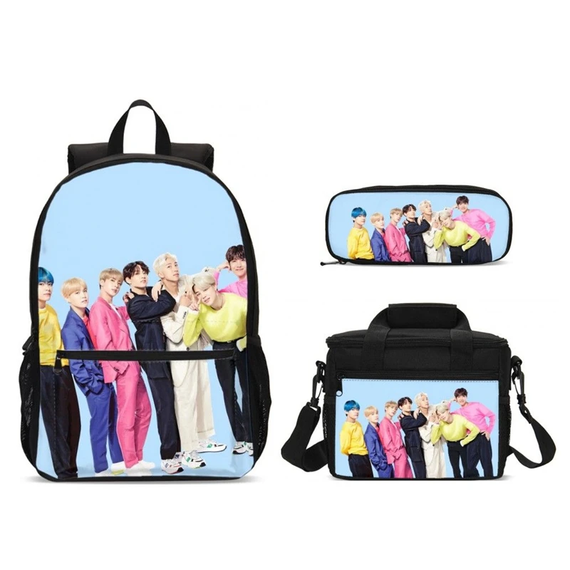 Новый Модный корейский рюкзак для девочек с принтом звезды Kpop школьная сумка