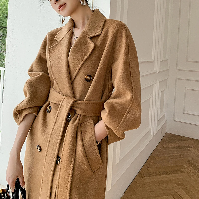 

Autumn and winter new cashmere wool coat ladies coat long MM