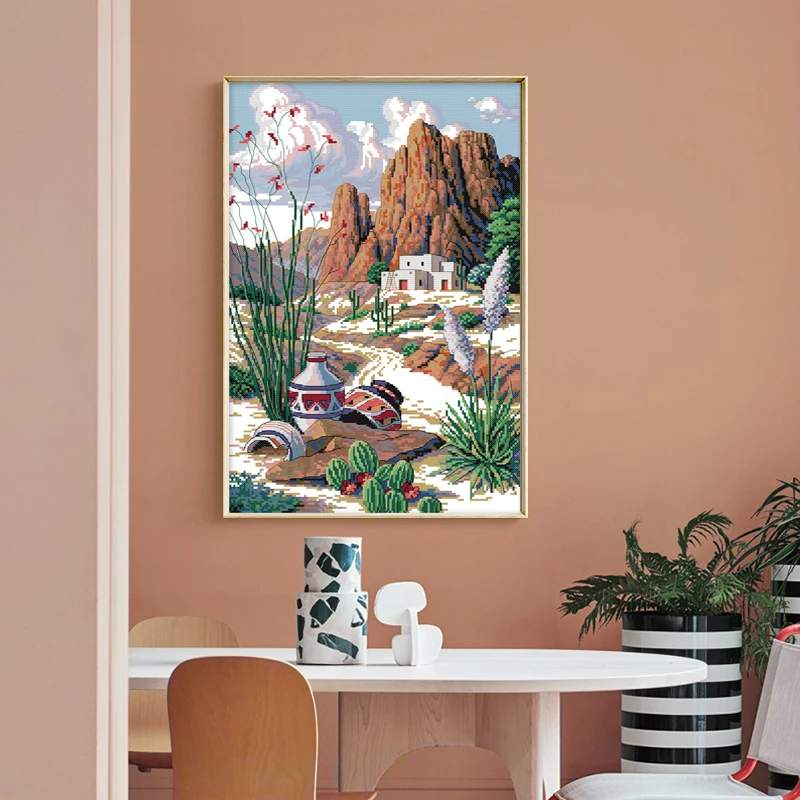 Набор для вышивки крестиком пейзажами белое полотно ручная работа домашний