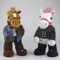 23cm electric plush toys gangnam style horse figure doll kids children birthday creative gifts musical dancing