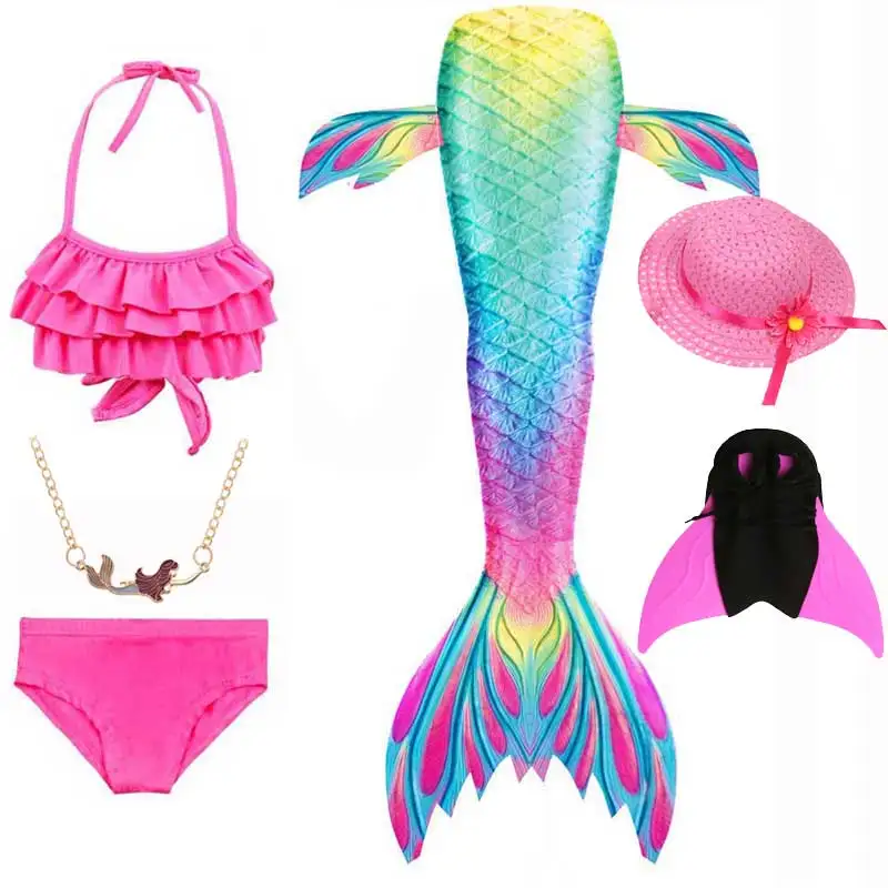 

Children Fancy Cosplay The Little Princess Mermaid Tail Anime Costume Swimming Fins Bikini Set Halloween Costume