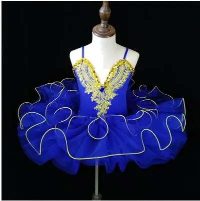Синий Балетное танцевальное платье для девочек, костюм белого лебедя, озеро, балетная пачка, детское балетное платье, детская балетная пачка - Цвет: Синий