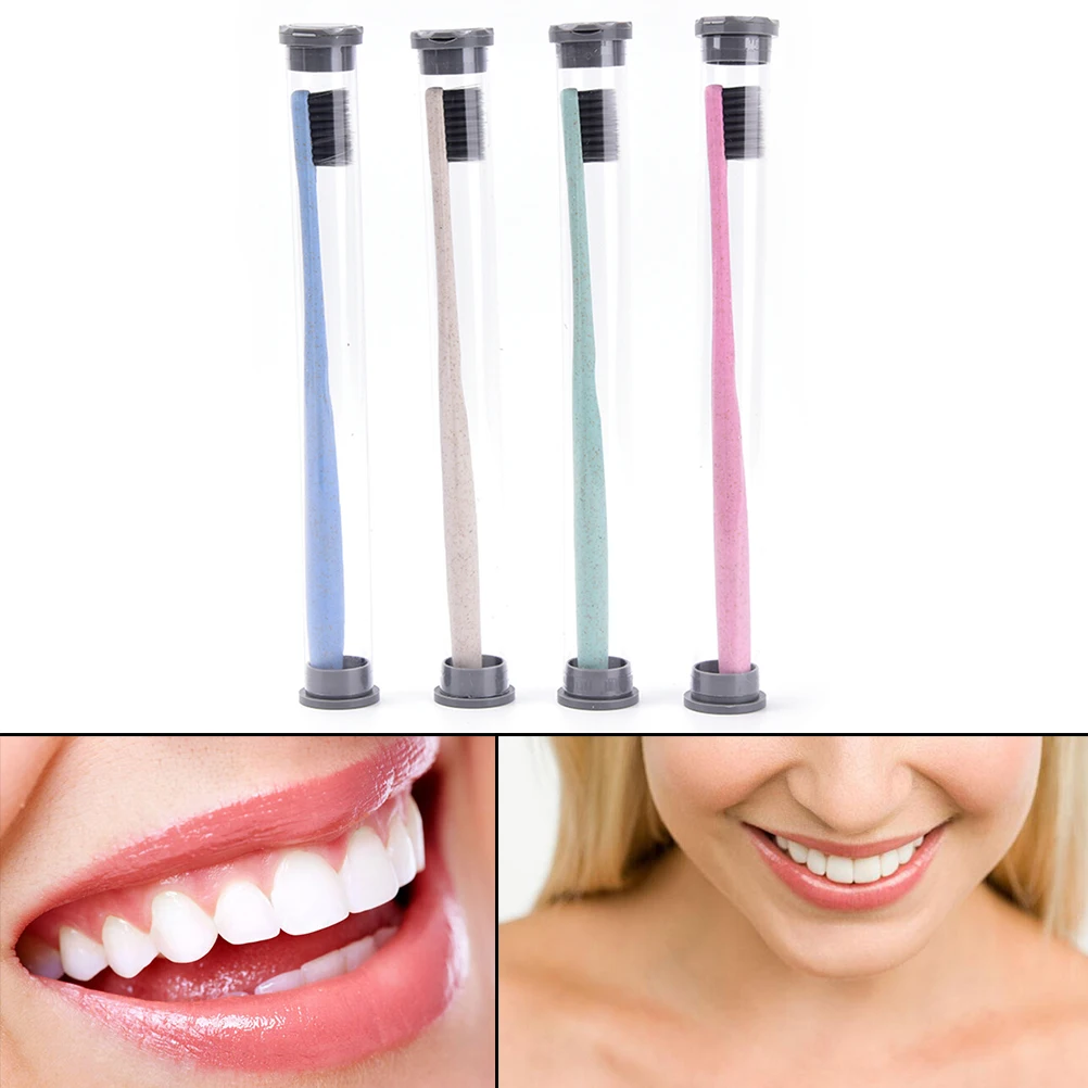 

Travel Creative Adult Soft Toothbrush 1pcs Portable Wheat Straw Tooth Cleaning Charcoal Bristle Brush With Travel Storage Case