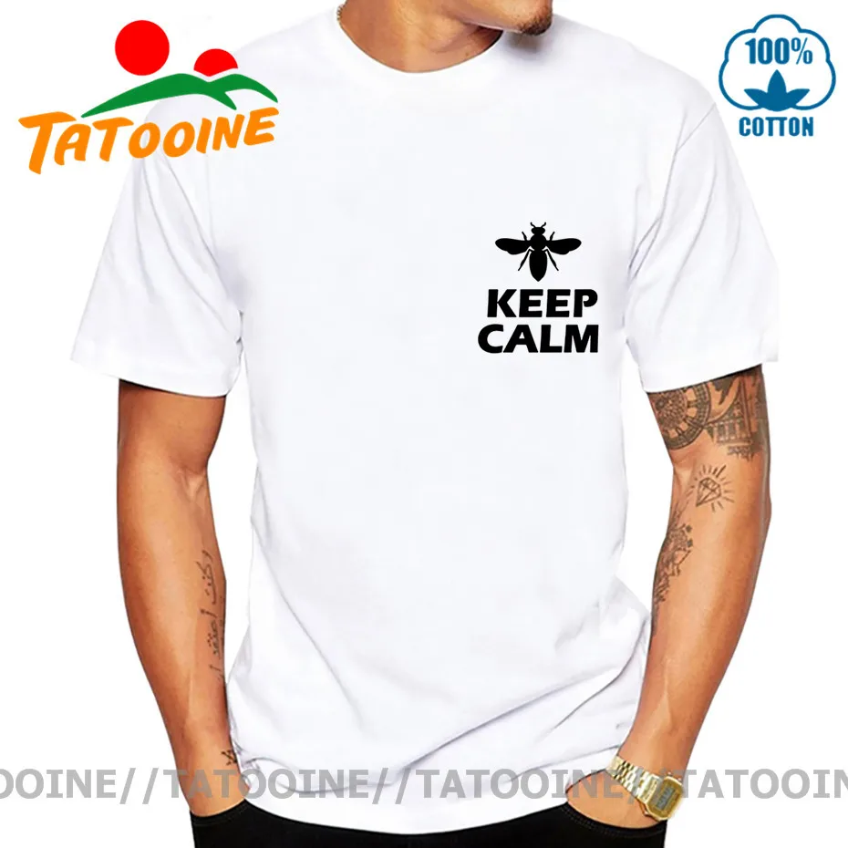 Tatooine оригинальный дизайн футболка с надписью KEEP CALM AND LOVE BEES забавные мужские