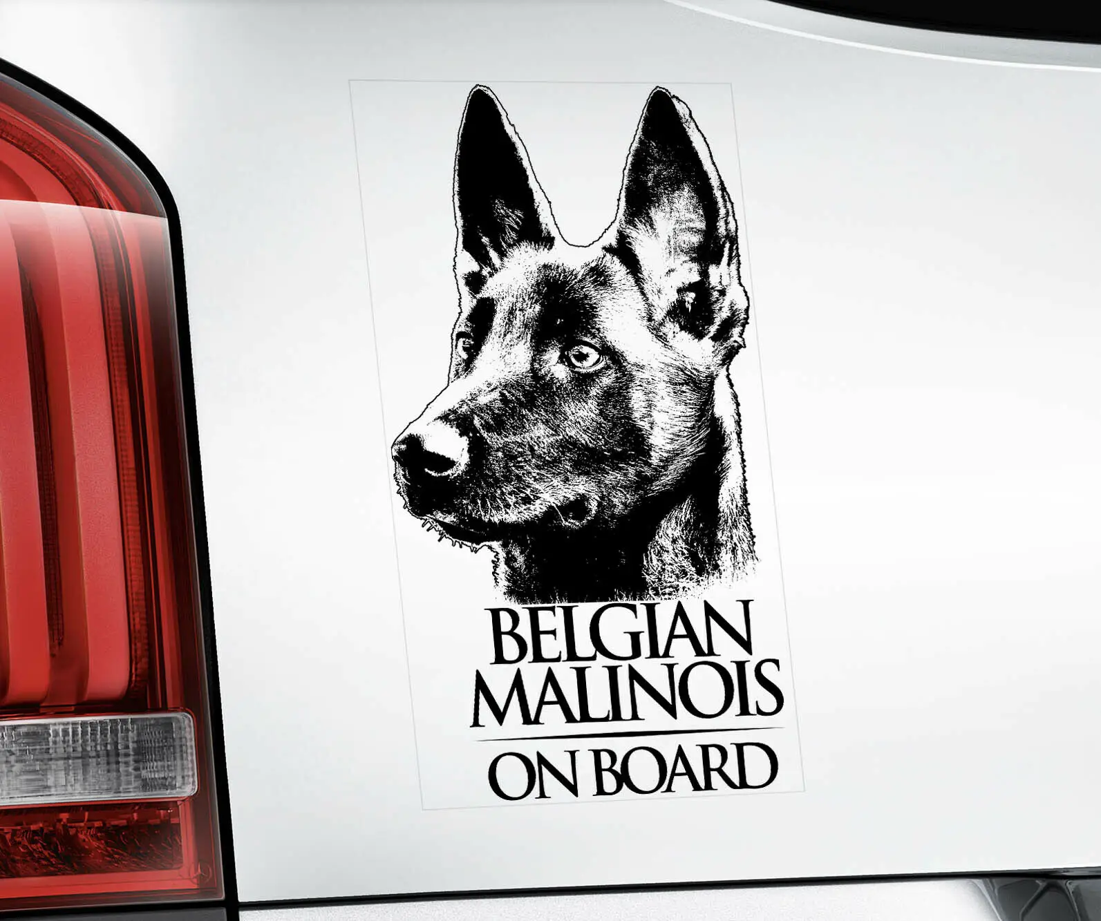

JuYouHui Exterior Accessories Decal Belgian Malinois Clear Vinyl Decals Sticker for Window, Mechelaar Shepherd Dog Sign