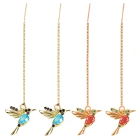 stylish long drop earrings cute butterfly bird pendant tassel crystal pendant earrings ladies jewelry design ornaments gifts