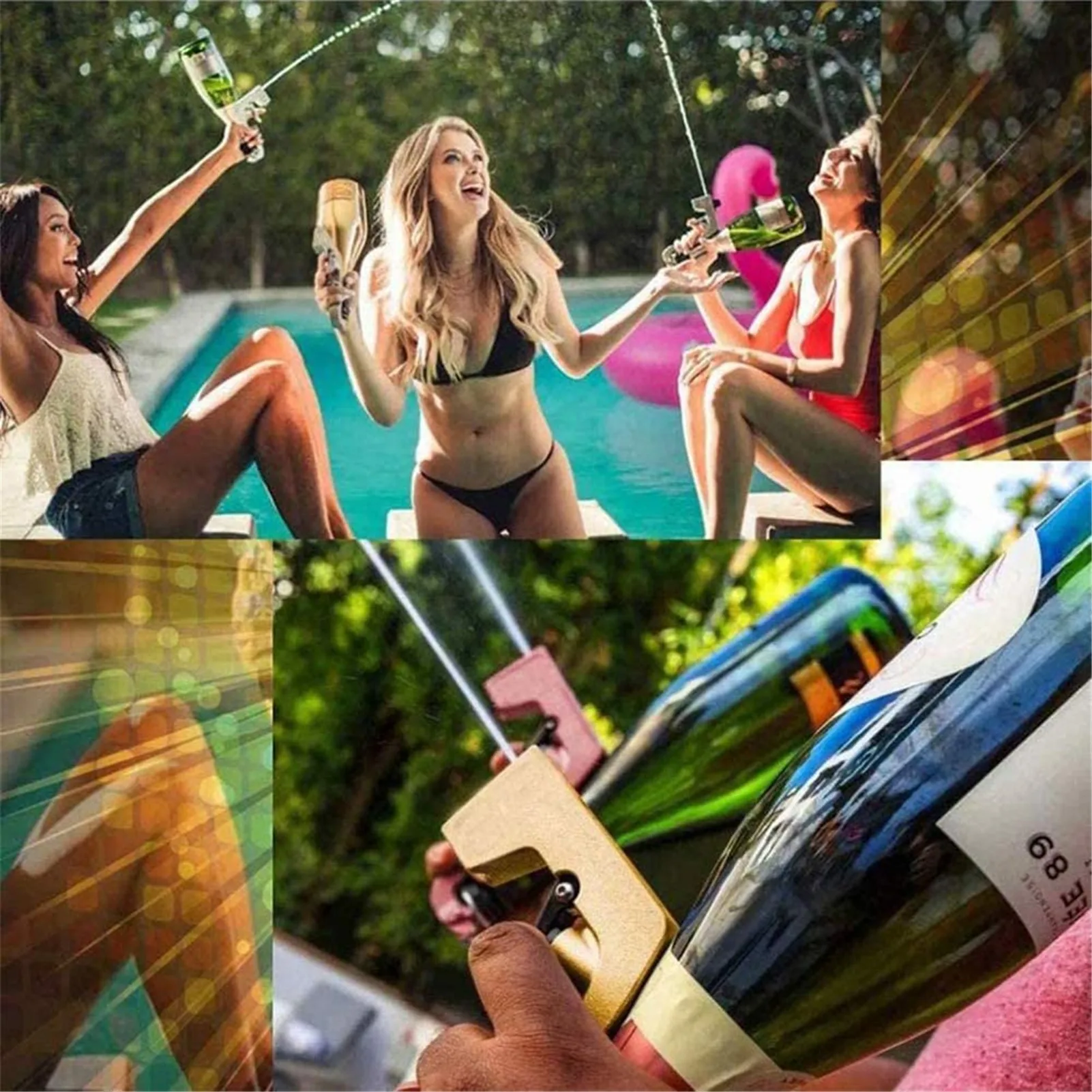 

Champagne Wine Sprayer Pistol Beer Bottle Durable Spray gun Zinc Alloy Version stopper Ejector Pop it Kitchen Bar Tools