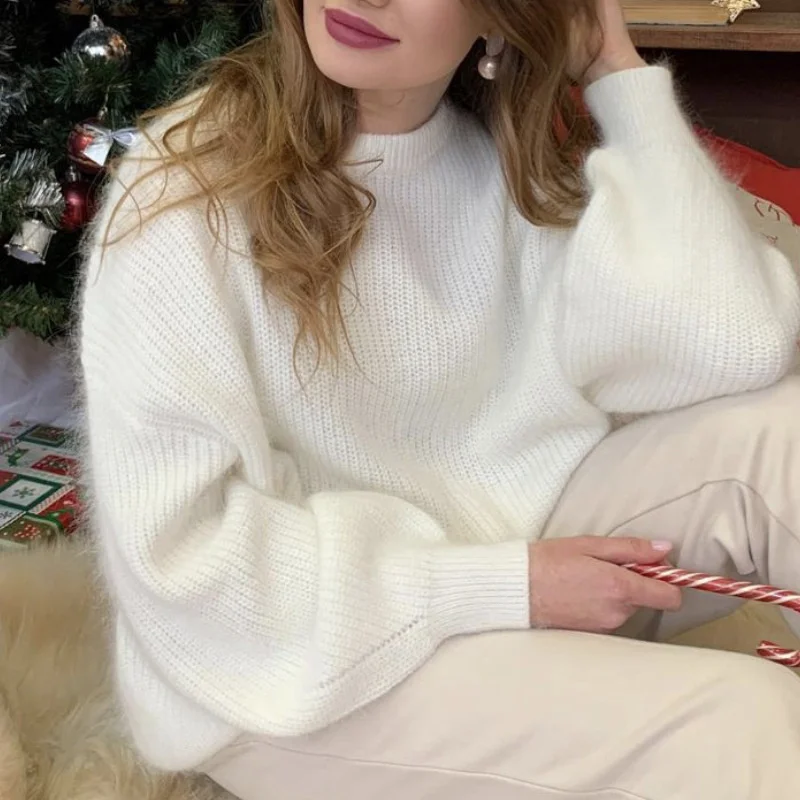

Biggorange женская модель 2021, новые мягкие свободные пуловеры, теплые свободные однотонные Женские базовые вязаные джемперы