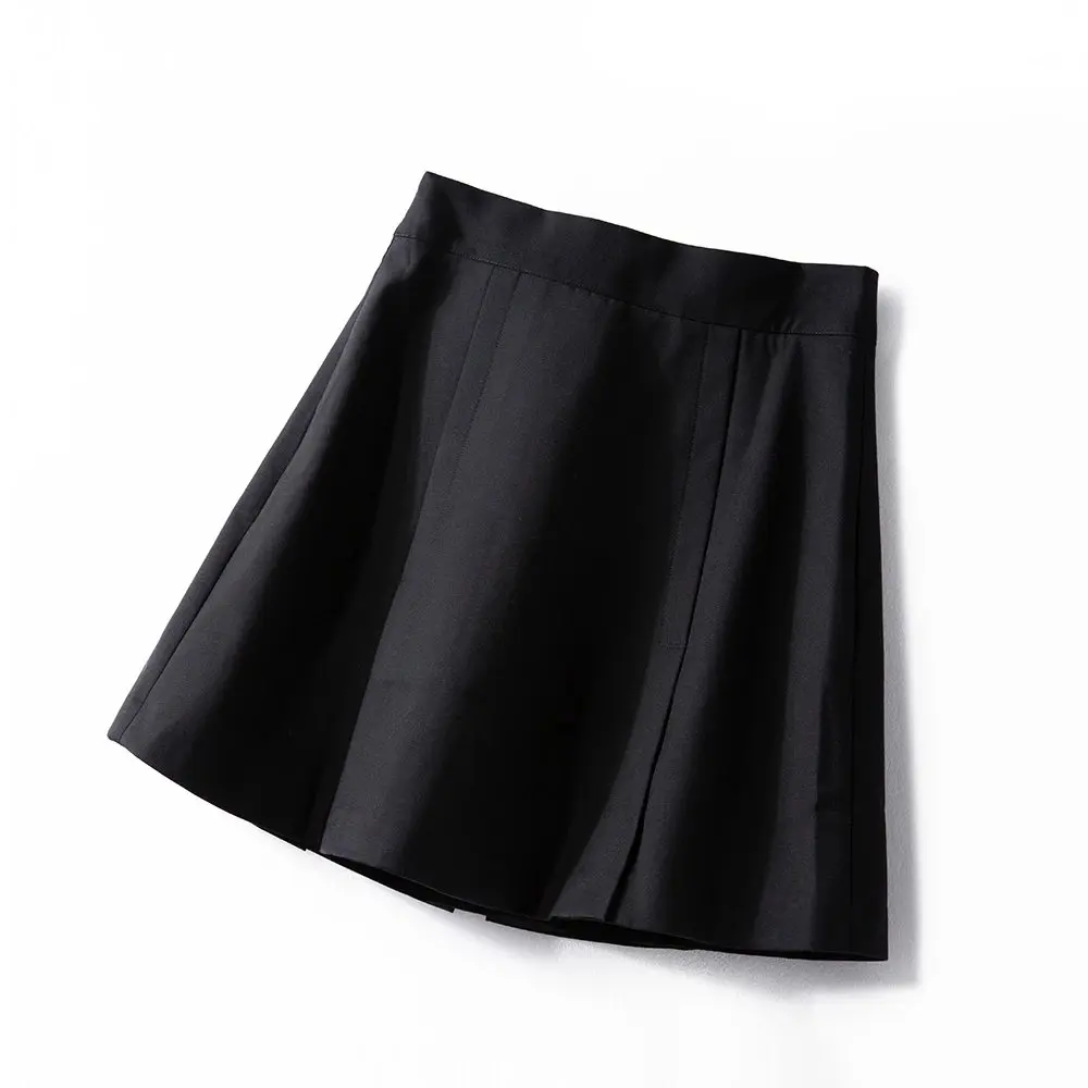 Повседневная Женская юбка с высокой талией двубортная приталенная мини