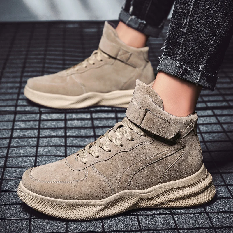 Мужские полусапоги с высоким берцем ботинки 2019 Новая Осенняя замшевая обувь