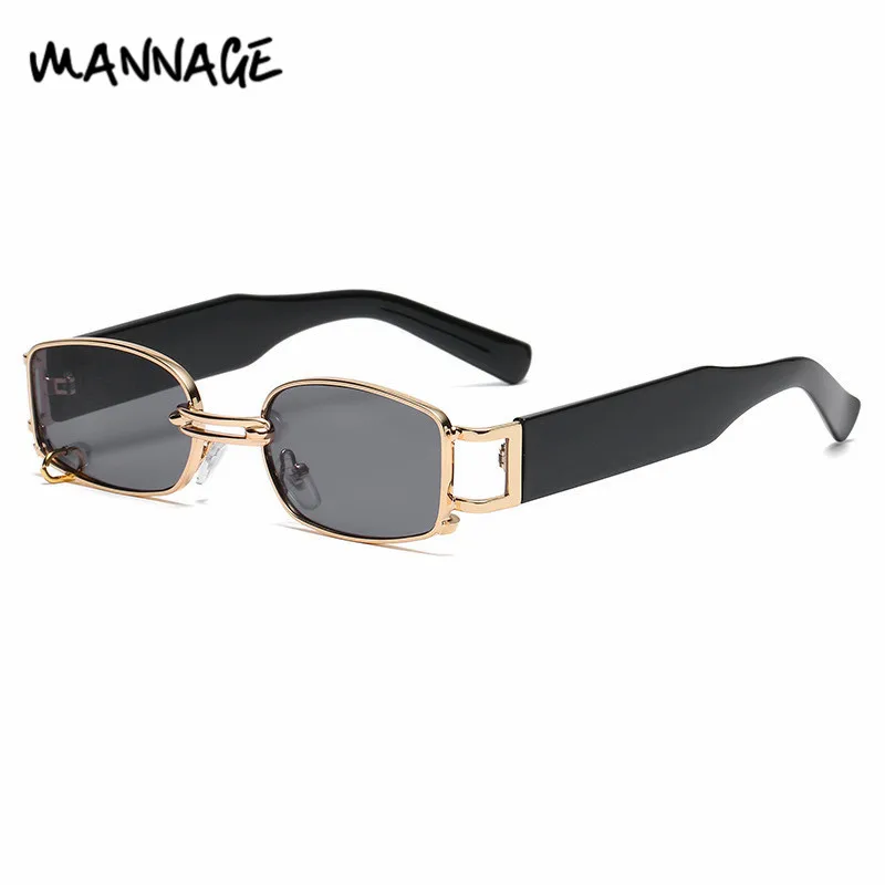 

Fashion Small Rectangle Sunglasses Women Men Metal Wide Glasses Leg Sun Shades Square Eyeglasses