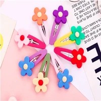 8 colors flower hair clips for girls candy color hairpin headdress clip barrettes ins fashion floral hair accessories t0532
