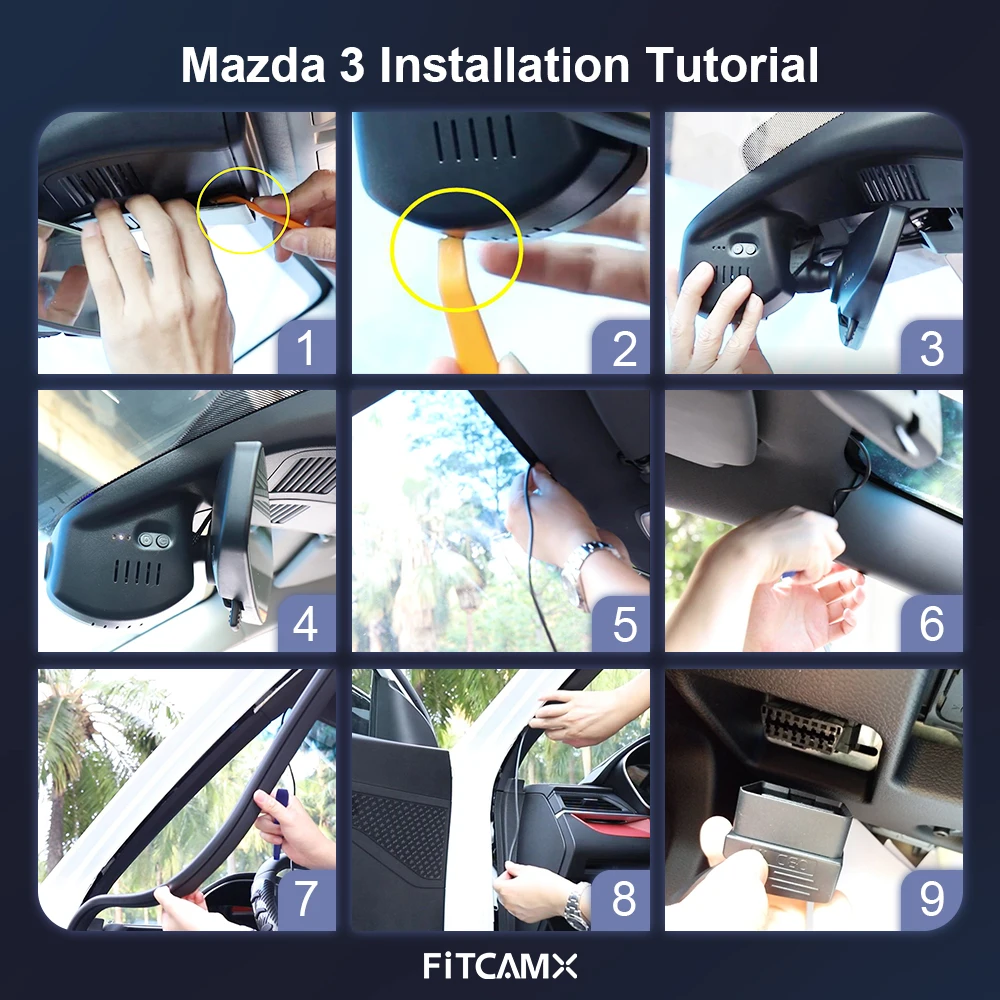 구매 DVR For Mazda CX30 2020 To 2021 FITCAMX 대시 캠 4K 야간 카메라 차량용 8MP 128G 최대 WIFI 카메라 무선 드라이브 레코더