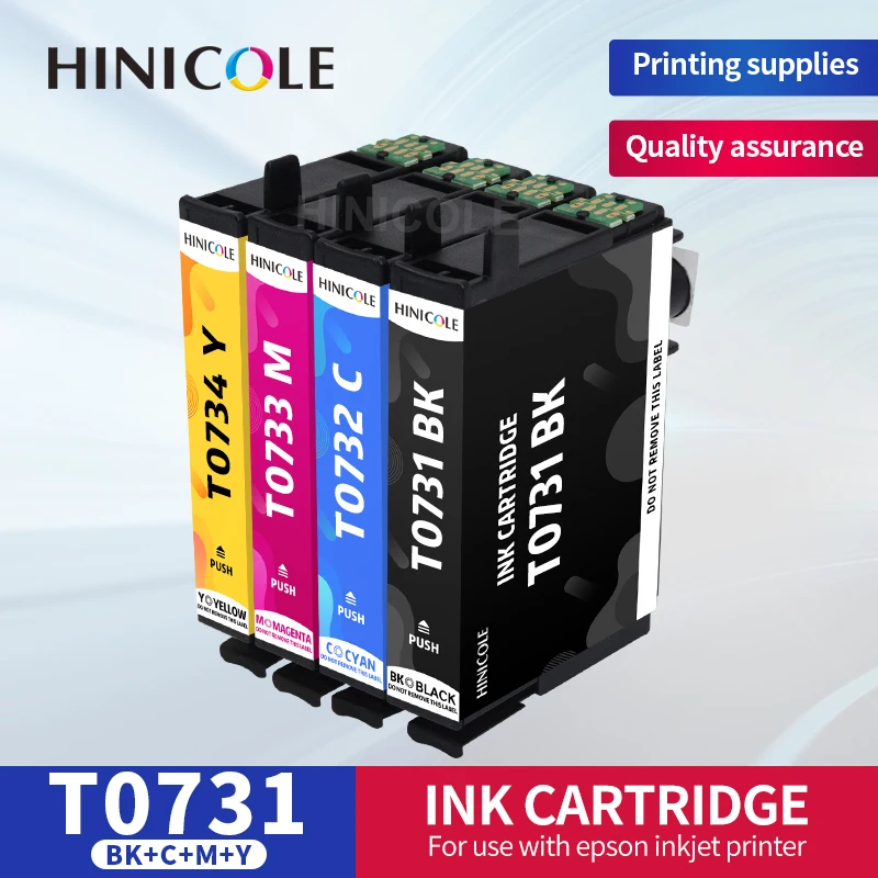 HINICOLE для Epson T0731 картридж с совместимый чернильный чипом принтер TX209 TX210 TX219 TX409 TX121