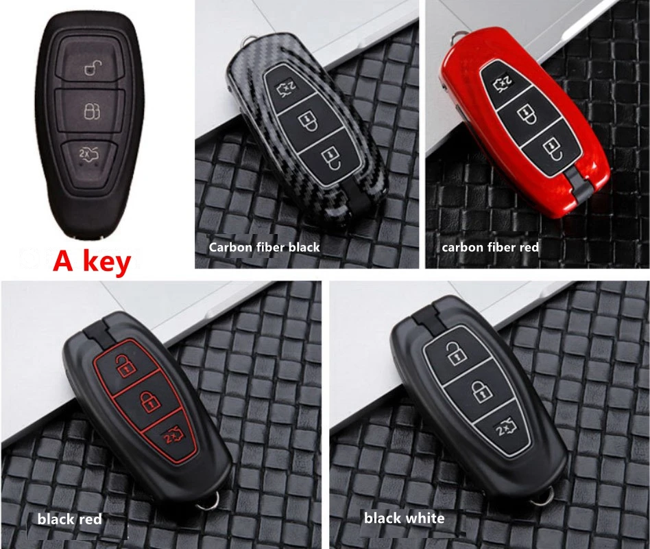 Чехол для ключа из углеродного волокна Ford Focus 2 3 Ecosport Kuga Escape Fiesta C-Max S-Max Ranger Everest