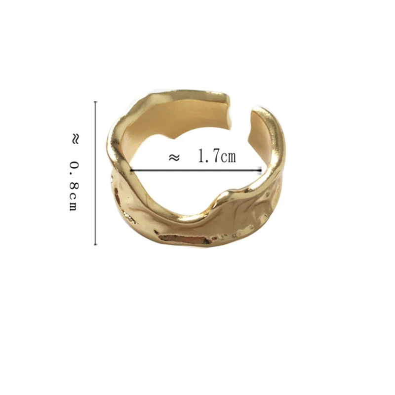 

Fashion Irregular Concave Convex Gold Silver Color Ring Width Open Finger Ring For Women Men Adjustable Ring