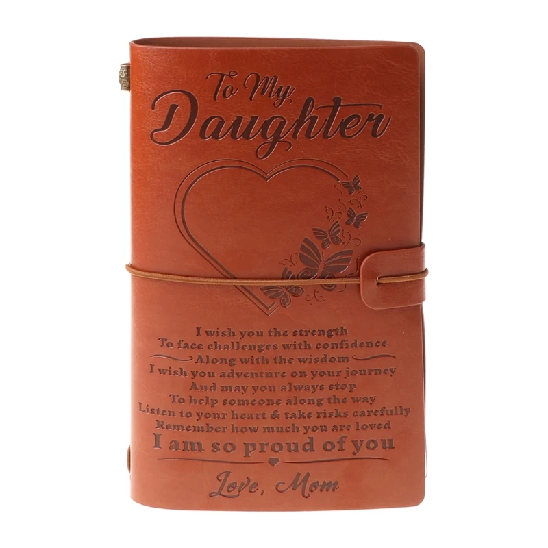 

Vintage Engraved Faux Leather Journal Notebook Diary My Dad Mom Travel Notepad