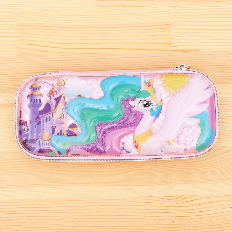 Kawaii Маленький Пони пенал; Забавный 3D единорог Пинки Пирог коробка для карандашей сумка для девочек большие канцелярские школьные принадлежности подарок