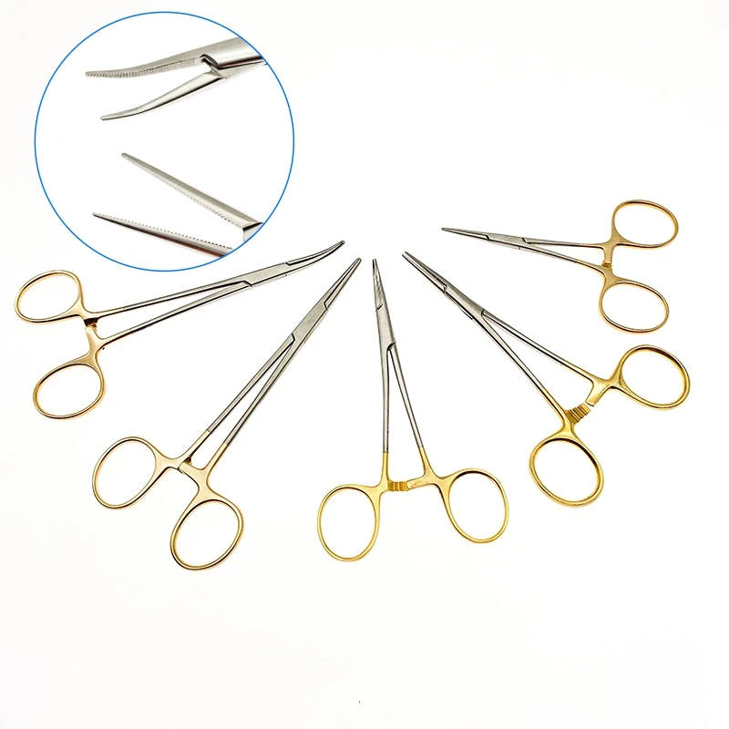 

Stainless Steel Curved Tip and Straight Tip Forceps Locking Clamps, Hemostatic Forceps Arterial Forceps